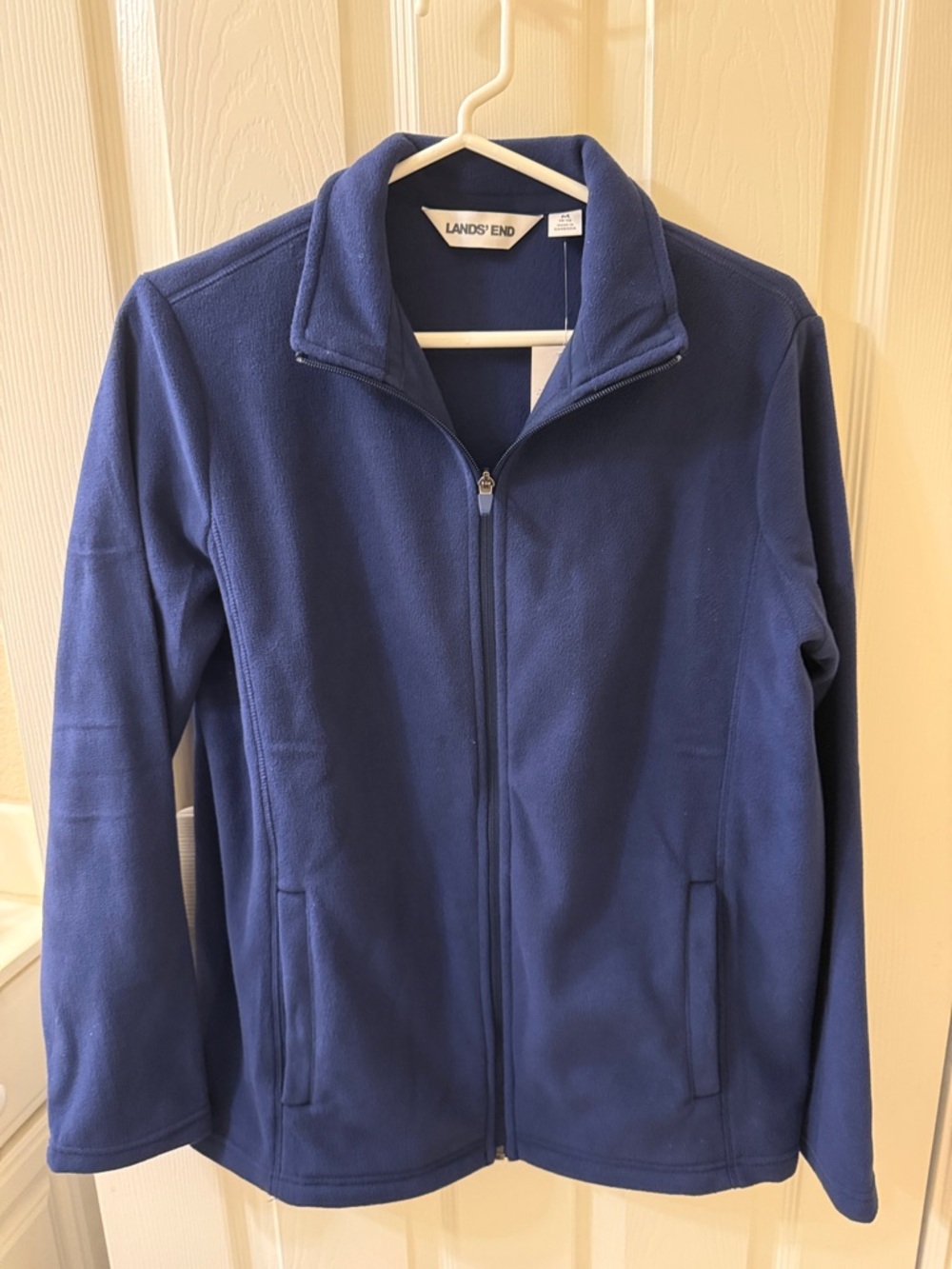 Lands' End Women's Zip-Front Fleece Jacket in Deep Blue